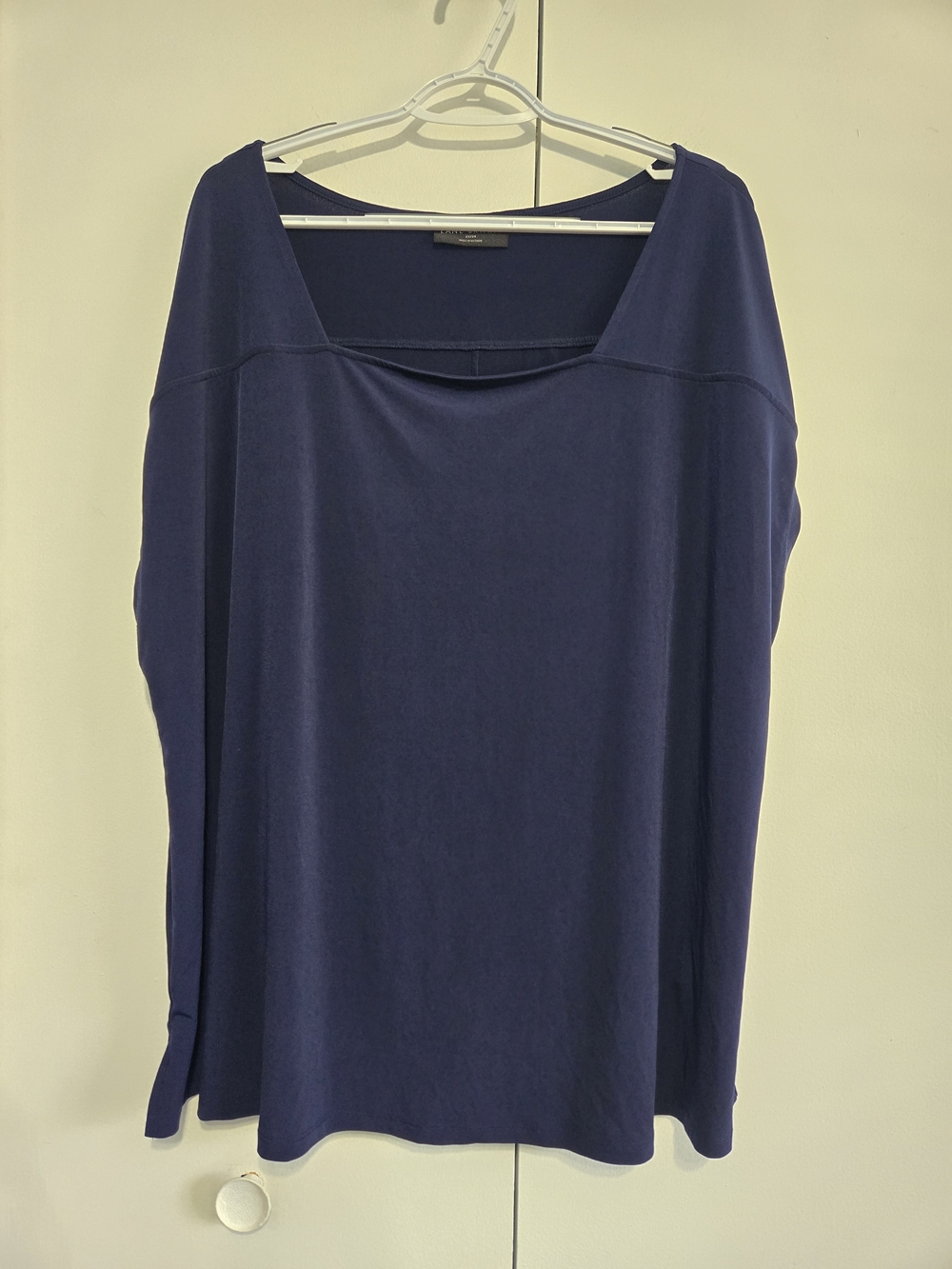Lane Bryant Navy Square Neck Top 22/24 Plus Size Dolman Sleeve Blouse